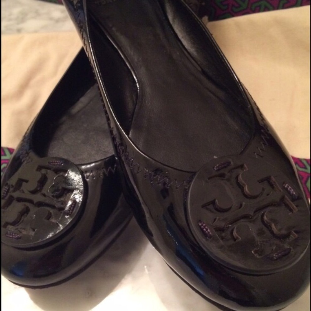 Black Patent Tory Burch Flats